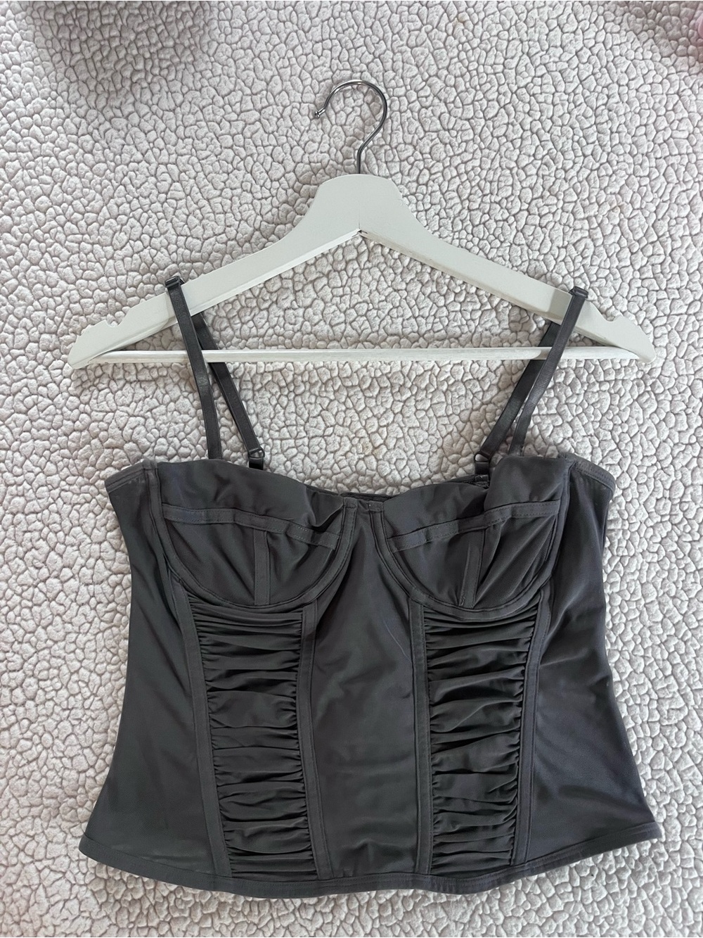 H&M Gray Corset Top bustier adjustable straps
